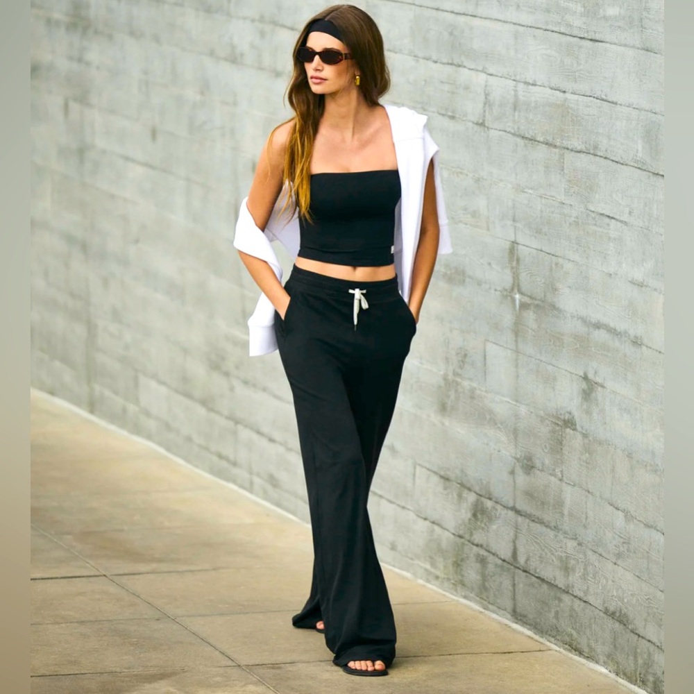 NWOT Vuori Halo Wide Leg Joggers Black XL - Picture 4 of 10